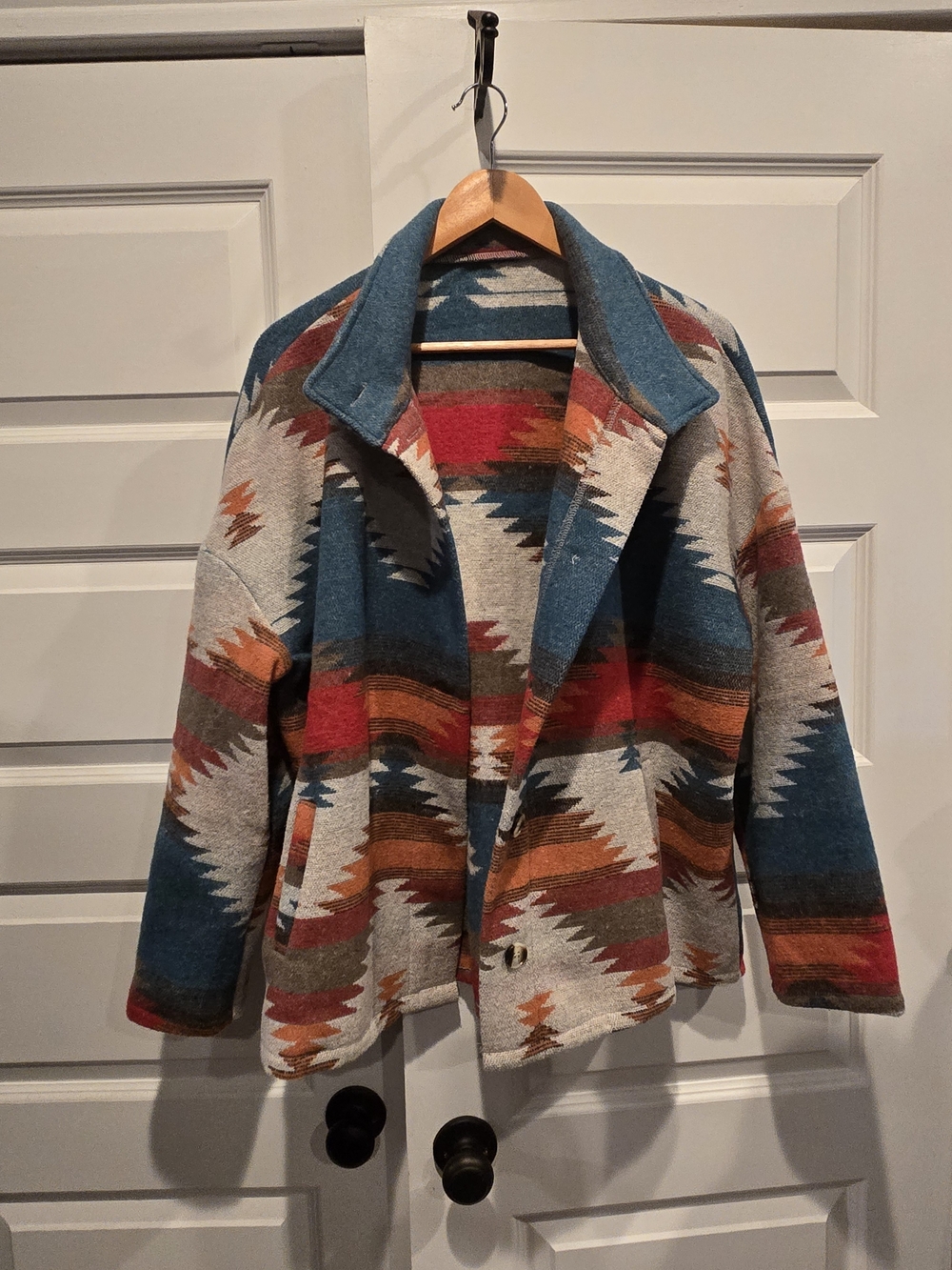 Southwestern Pattern Wool-Blend Jacket